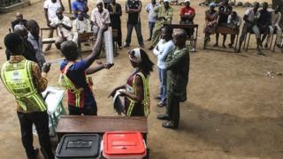 Voting in process in Nigeria