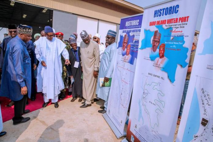 President Muhammadu Buhari has commissioned the Baro Inland Water Port in Niger State.-1