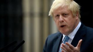 Boris Johnson speaking outside Downing Street